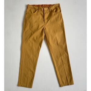 Vtg 60s Mustard Yellow LOCK PREST Mod Mens Trousers / Tagged 36 x 30 / Retro